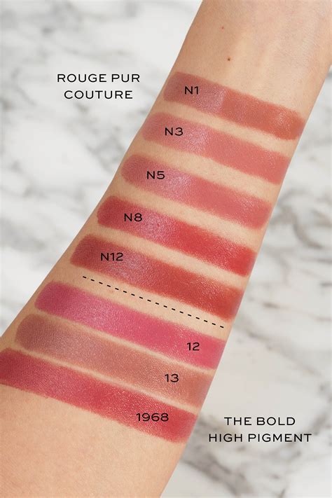 ysl pur couture lipstick swatches le rouge|ysl lipstick rouge pur 22.